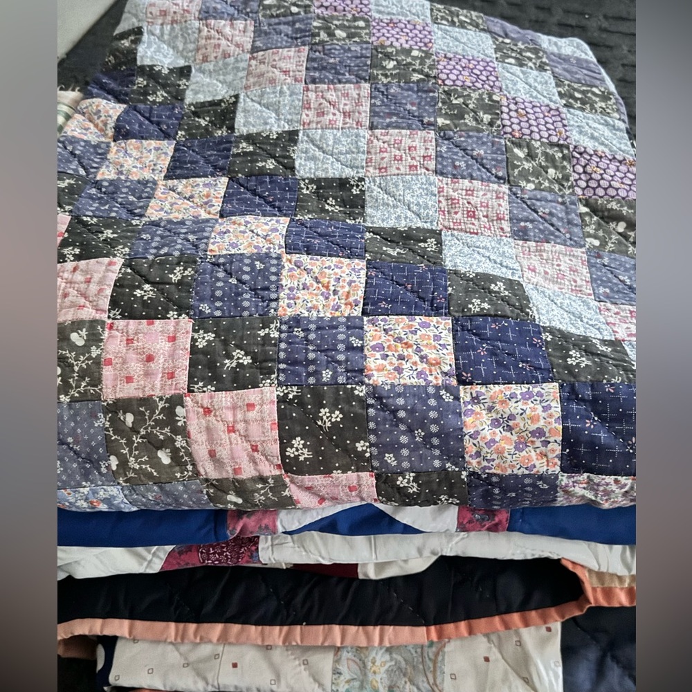 Patchwork Quilt with Floral Patterns